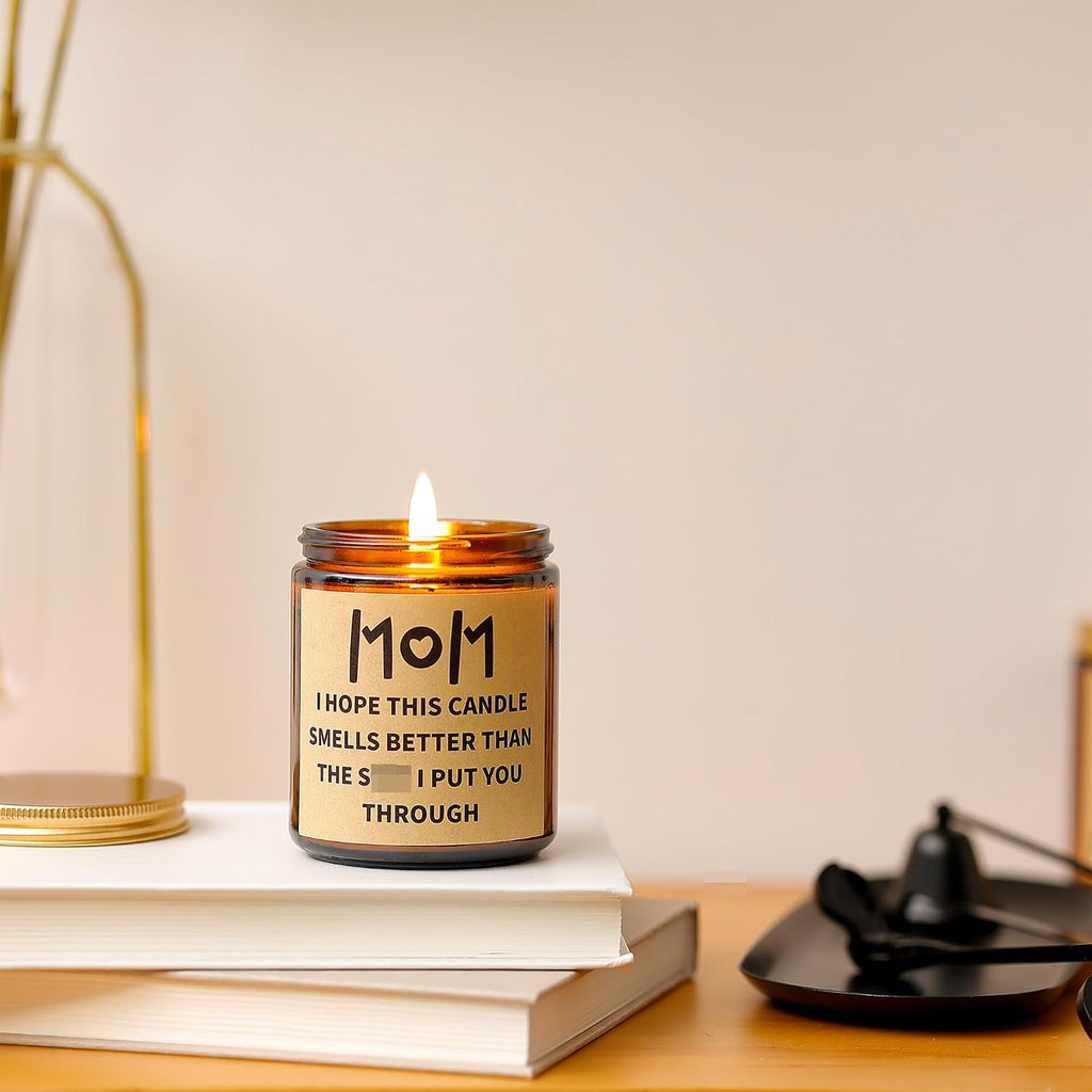 Best Birthday Christmas Gifts for Mom from Daughter and Son, Funny Mom Birthday Gifts, Mom Christmas Gifts, Lavender Soy Scented Candles for Home Scented Black