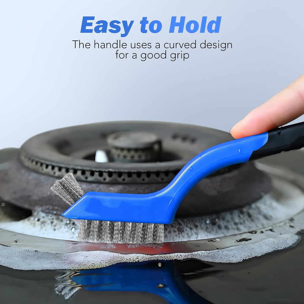 Wire Brush Set, 6 Pcs Stainless Steel/Brass/Nylon Wire Brushes
