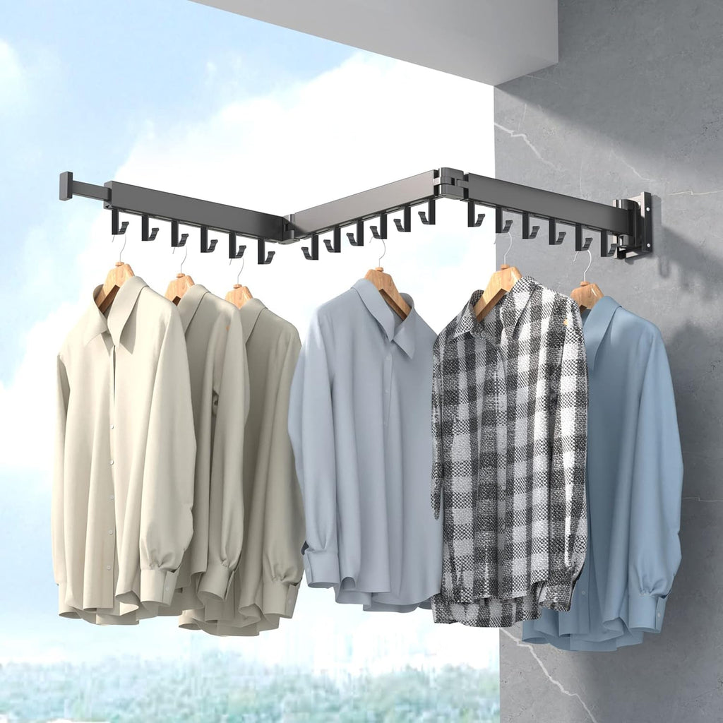 ZdwCyl Clothes Drying Rack Wall Mounted,Space Saveing Foldable,Aluminiume