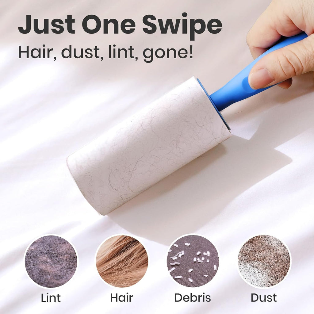 Extra Sticky Lint Roller Mega Value Set 900 Sheets for Pet Hair Removal and Clothes, Dog and Cat Lint Remover, 10 Pack