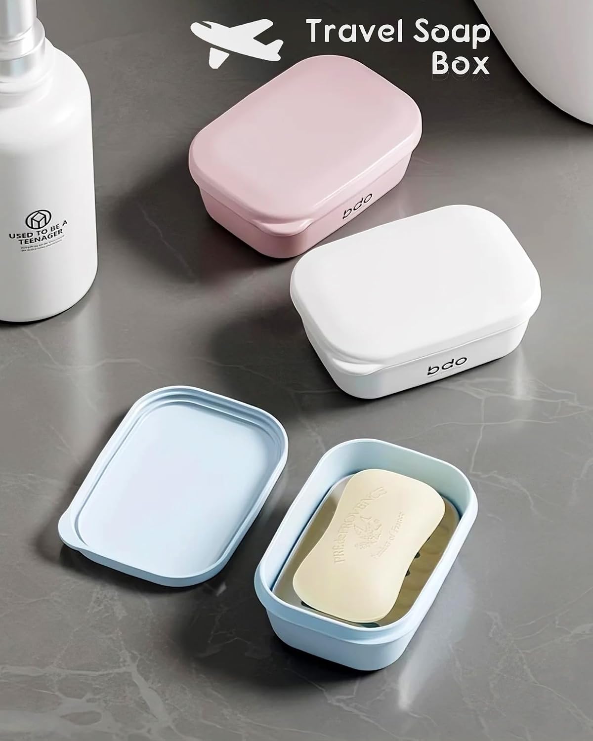 Travel Essentials Soap Holder with Lid Green,Leakproof Soap Dish with Drainage Layer,Portable Travel Soap Bar Case for Camping,Gym,Bathroom,Kitchen,Dormitory,Hotel