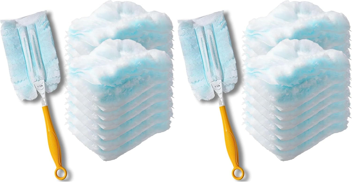 Duster Refills,Static Dust Removal Brush Disposable Replacement Head Compatible with Swiffer Duster Refills for Electronics, Furniture, Blinds, Ceiling Fans (Blue, 18 PCS) (Pack of 2)
