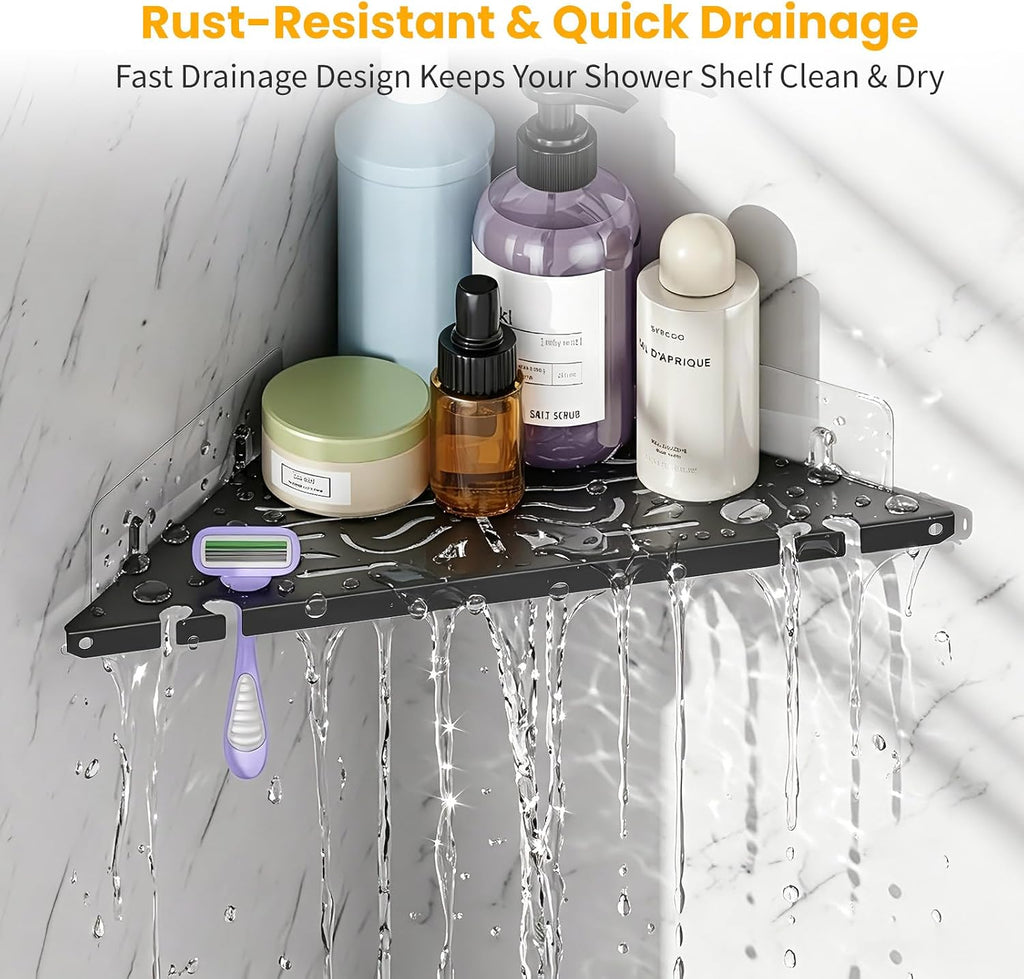 Corner Shower Caddy Adhesive, 2 Pack Shower Corner Organizer Shelf,No Drill