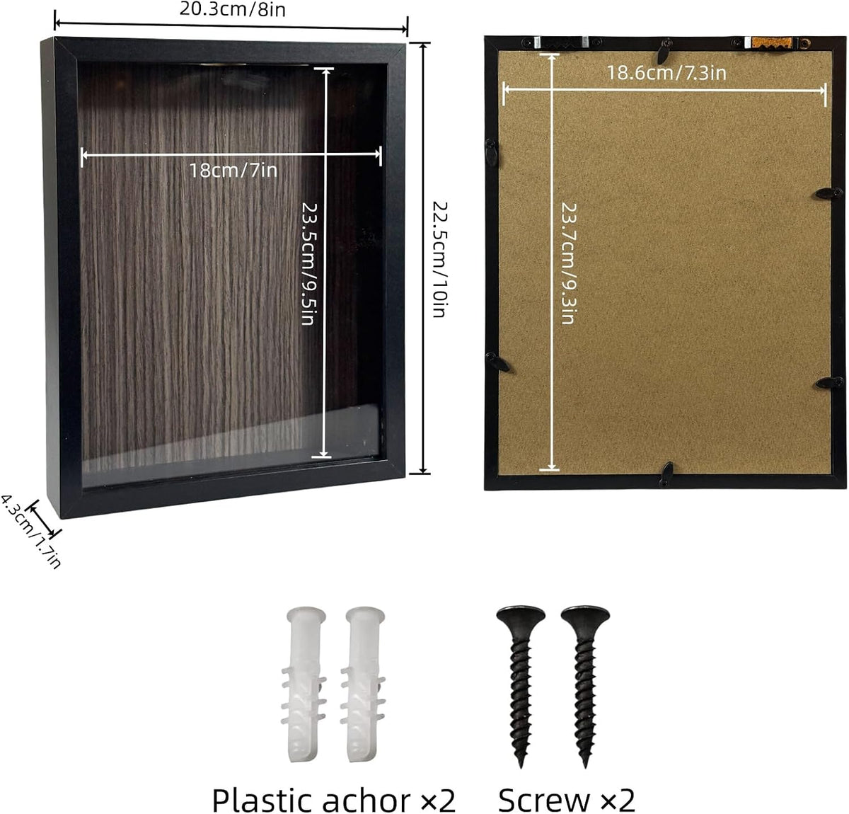 8x10 Shadow Box Frame,Top Loading Display Case Frame with Top Slot