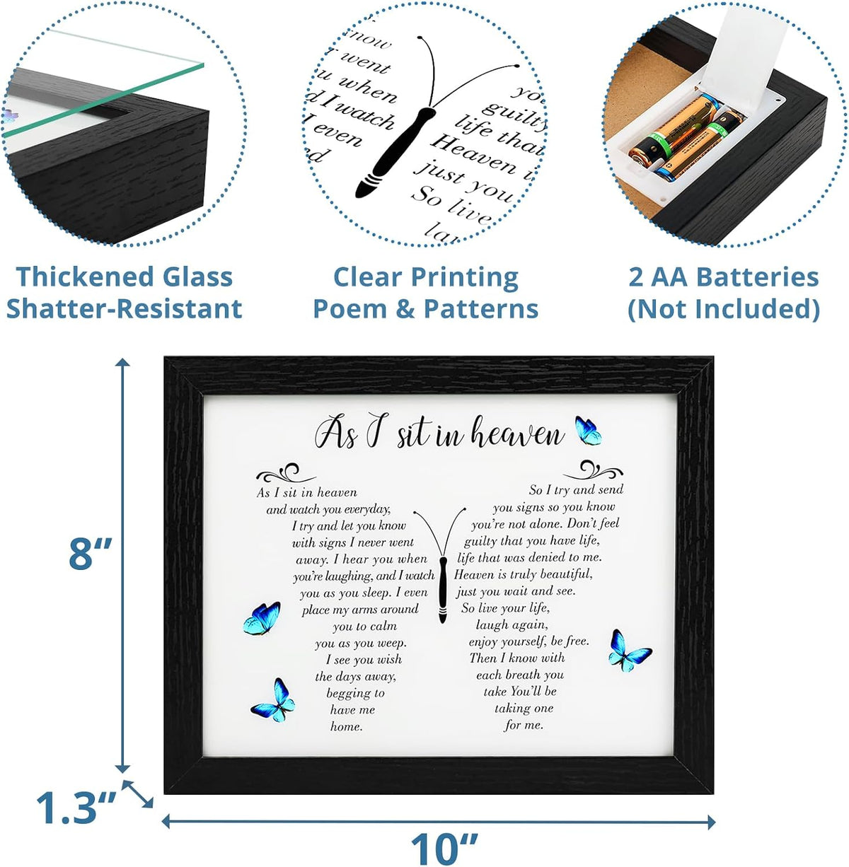 Memorial Gifts LED Shadow Box Sympathy Gift Condolences Grief Butterfly