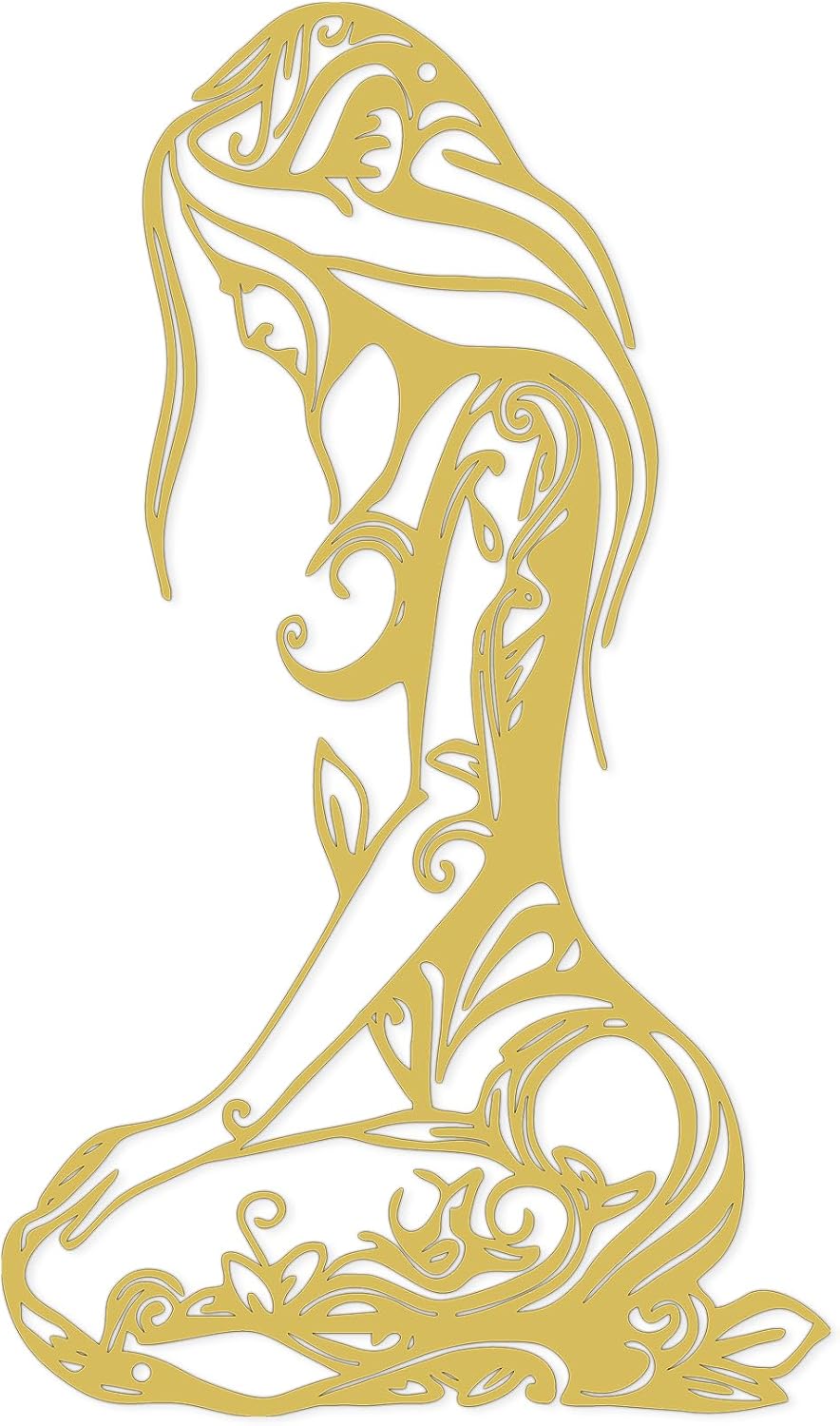 Xedatric Abstract Metal Wall Art Minimalist Line Sculpture for Home.Gold.