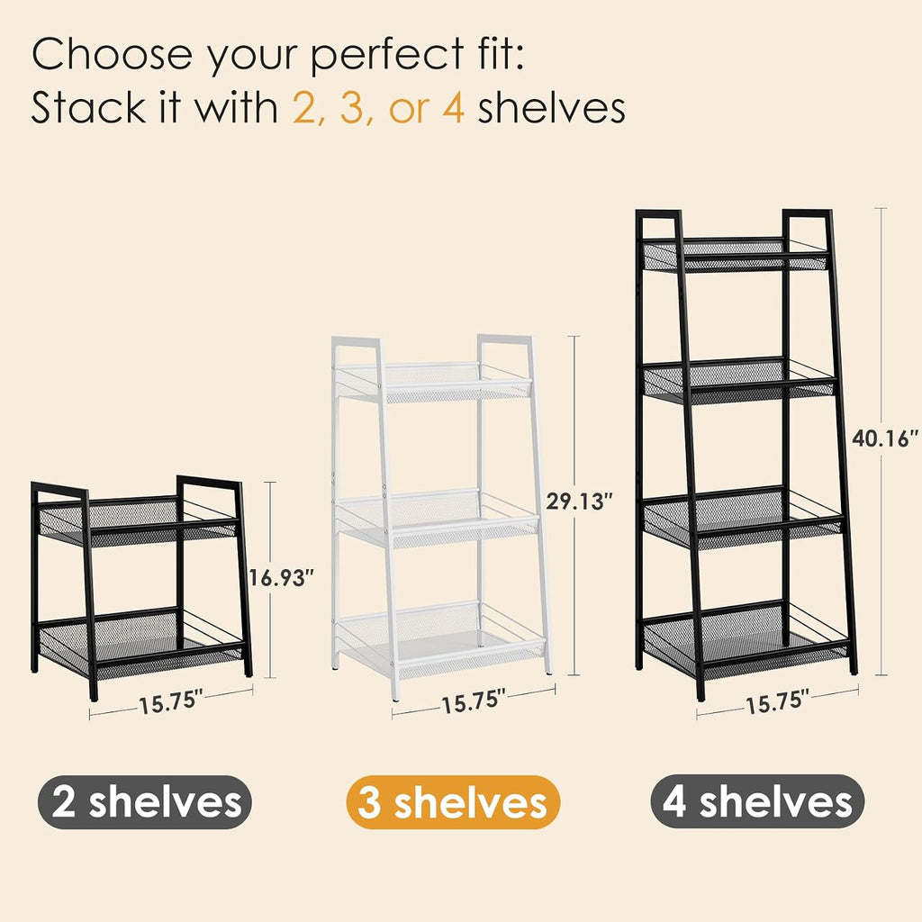 Masupu 3 Tier Bathroom Shelf, Bathroom Organizer and Storage for Small Space, Free-Standing Metal Rack Shelves Waterproof for Kitchen, Bathroom, Laundry, Toilet, White