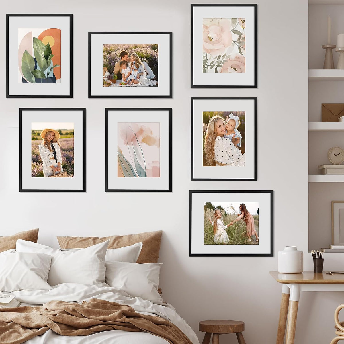 SYNTRIFIC 11x14 Poster Picture Frames Set of 6, Matted to 8x10 with Mat