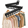 Retractable Wall Mounted Clothes Drying Rack, Rustproof Steel Drying Rack with 24 Hanging Holes, Space‑Saving Design for Apartments, Laundry Rooms, Balconies & RVs (Black)