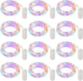 Brightown 12 Pack Easter Day Pastel LED Fairy Lights Battery Operated - Waterproof Silver Wire 7 ft 20 LED Firefly Lights for Easter Day Decor DIY Craft Party Bedroom
