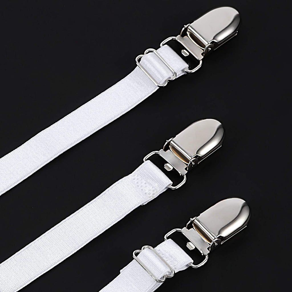 Boao 12 Pcs Bedsheet Strap Elastic Clip, White, 8-12 Inch Length
