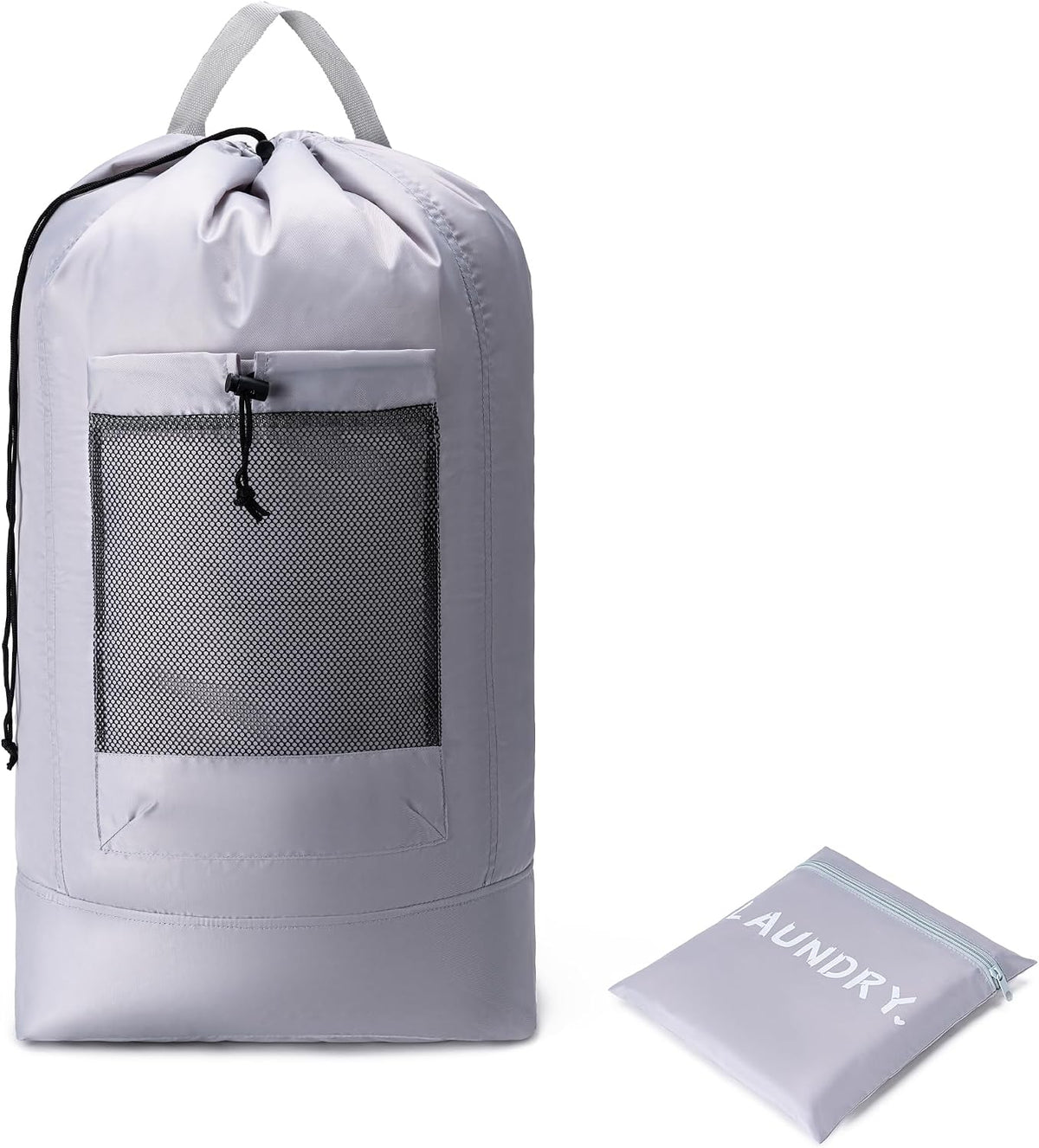 Backpack Laundry Bag,Large Travel Laundry Bags (Grey)