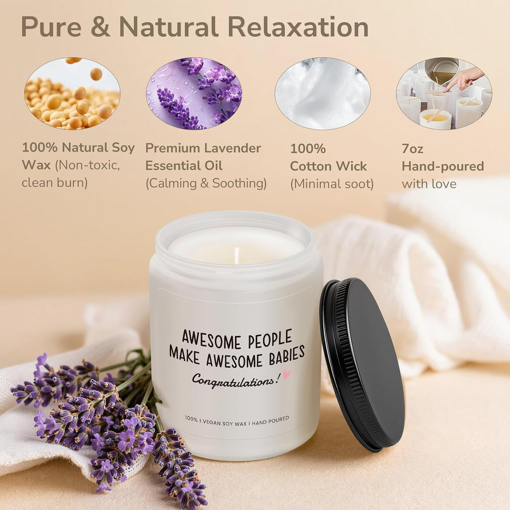 New Parents Gifts for Couples, Funny Pregnancy, New Born, Lavender Candle