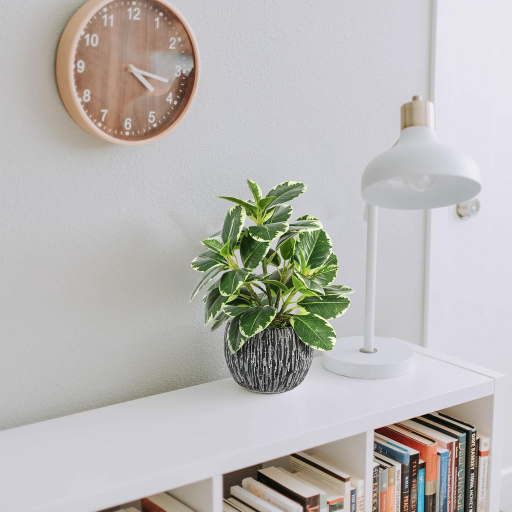 SHOHAYTO Artificial Plants Indoor Outdoor, Faux Variegated Oak Leaf Plant