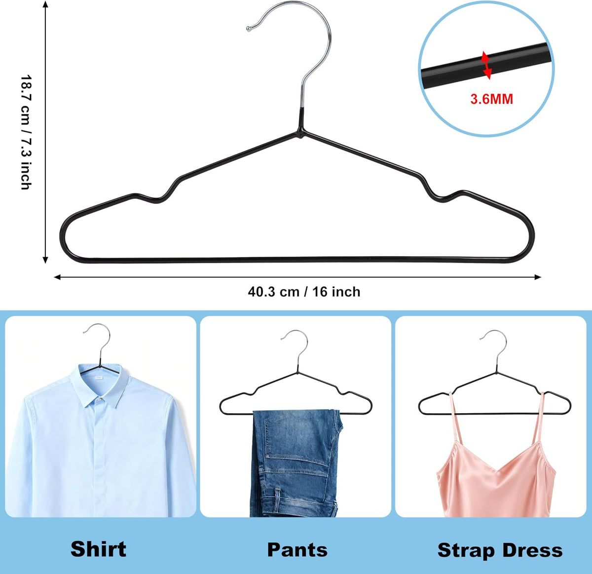 Quality Non-Slip Metal Hangers 200 Pack - Slim Space Saving for Closet