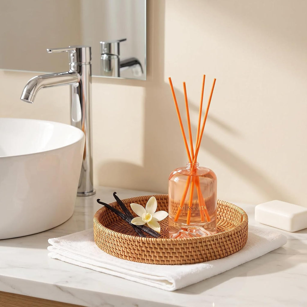 Reed Diffuser Set Volcano Design Vanilla Scent, 3.28 fl.oz Diffuser with Sticks for 60 Days, Home Fragrance Reed Diffuser for Bathroom Shelf Decor & Room Freshener