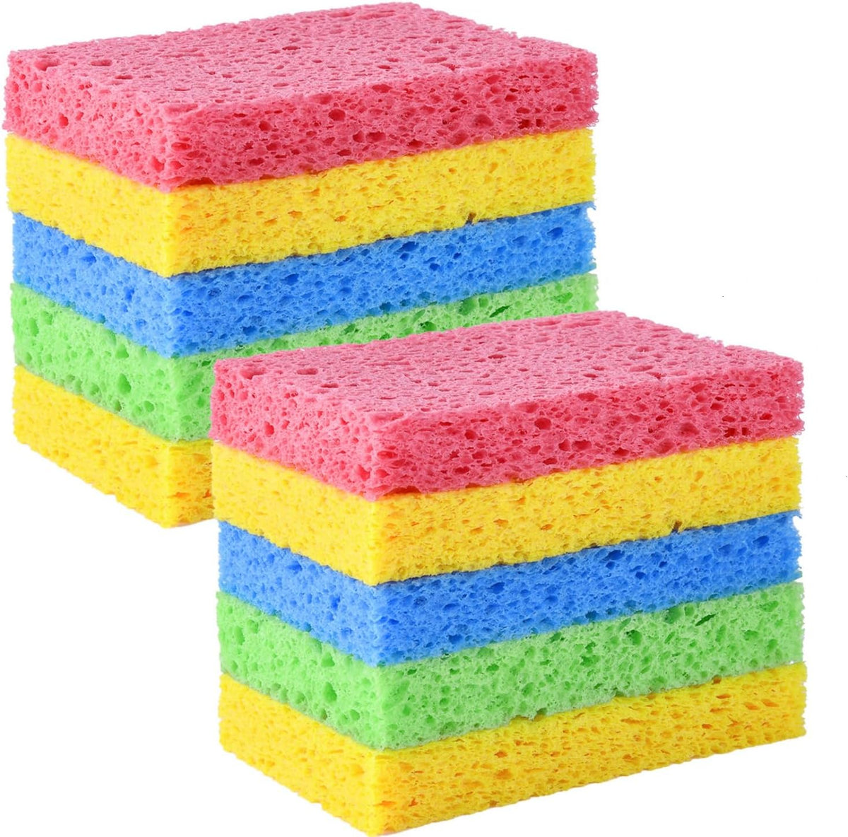 YoleShy Dish Sponges Kitchen 10 Pack Natural Compressed Cellulose Sponges