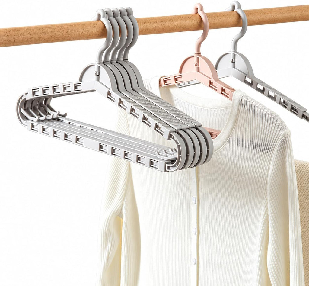 6 Pack Extra Large Hangers, Adjustable Arm Clothes Hangers, Space Saver
