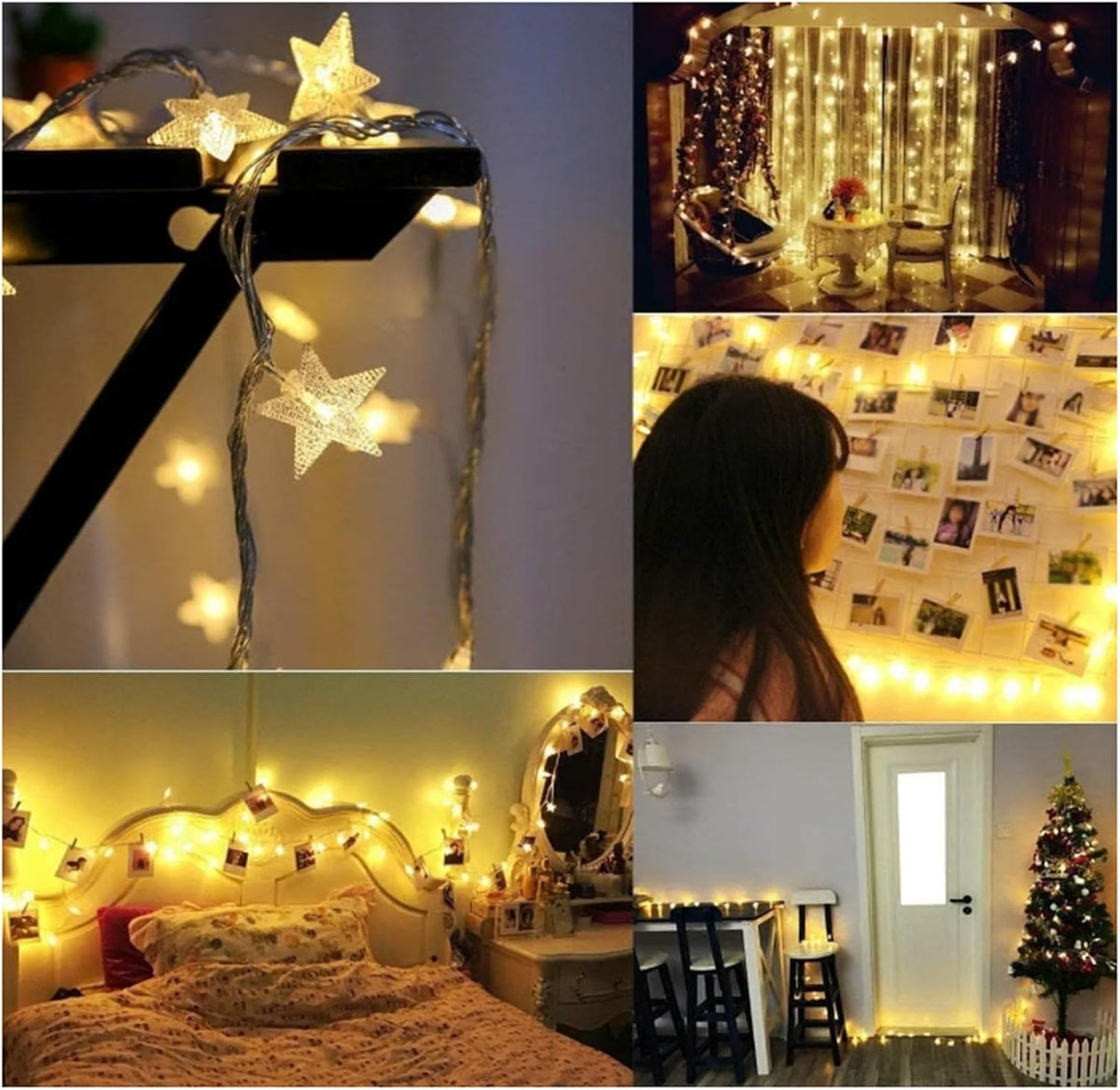 Star String Lights, Merdeco 33ft 80 LED USB Powered Star String Lights Warm White Fairy Lights for Birthday Party Wedding Christmas Home Decoration