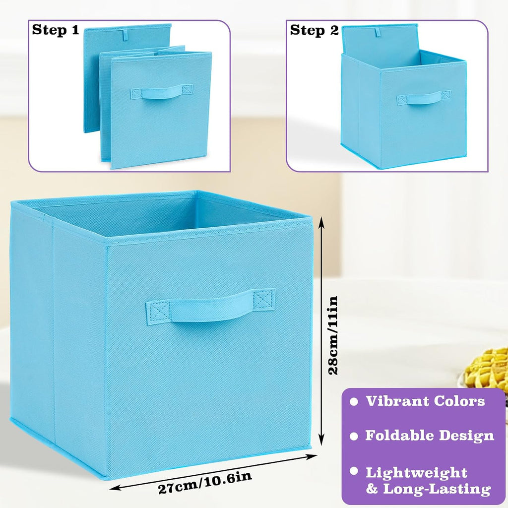 6Pack Fabric Storage Bins, Cloth Organizer Baskets, 10.6In, 6Color