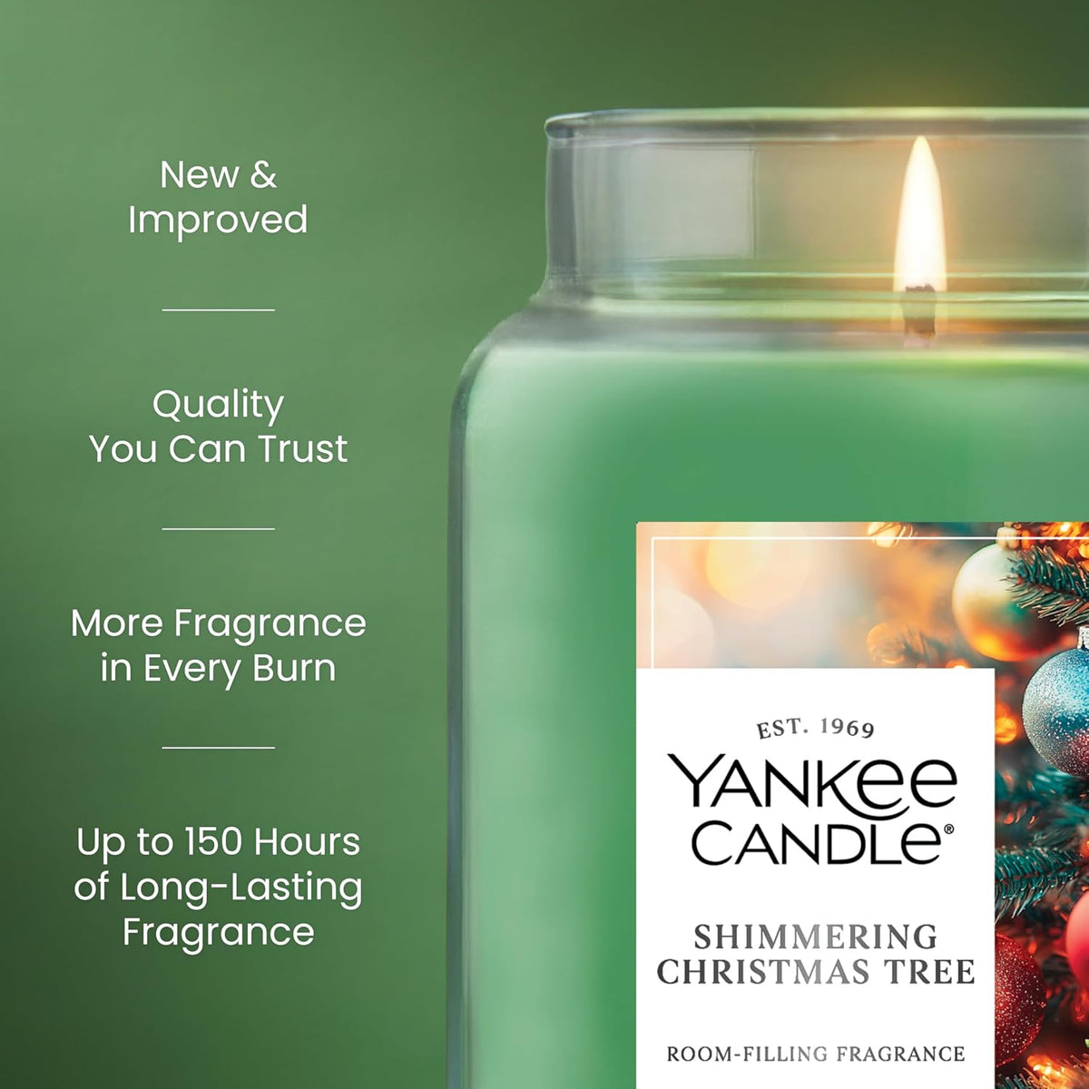 Yankee Candle Shimmering Christmas Tree Scented Candle, 22oz Large Jar