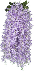 RECUTMS Artificial Silk Lilac Purple Flowers Garland 8Pcs-24Branches 33.5in