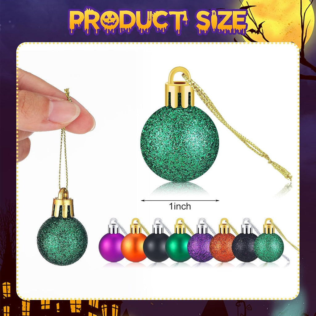 Sumind 80 PcsMini Halloween Ball Ornaments 1 Inch Halloween Glitter Balls