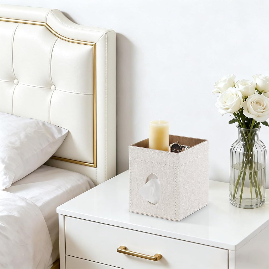PU Leather Tissue Box Cover Square Tissue Box Holder Tissue Holde