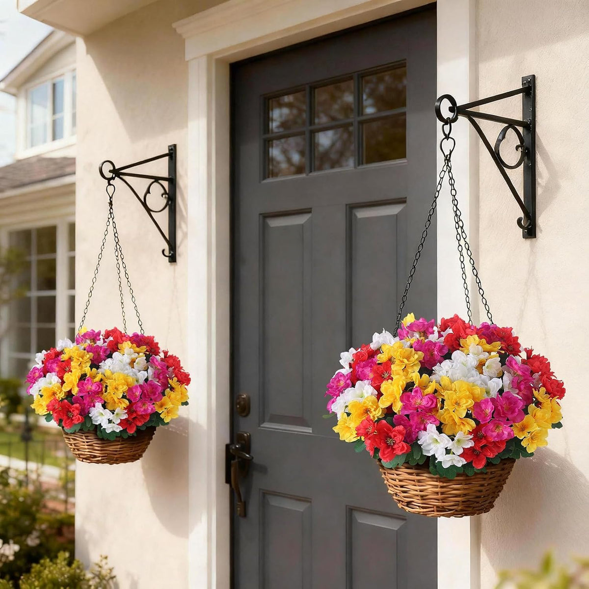 16 Bundles 16" Artificial Azalea Flower Bouquet for Front Door(Mixed Color)