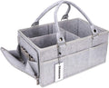 XUANGUO Large Baby Diaper Caddy Organizer, Felt Basket with Handles, Grey