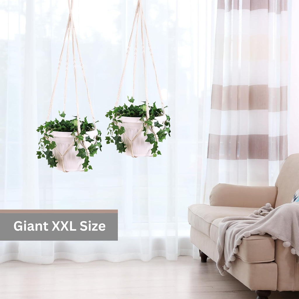 2 Pack Giant XXL Macrame Planter Hanger Large for 15 inch Pot