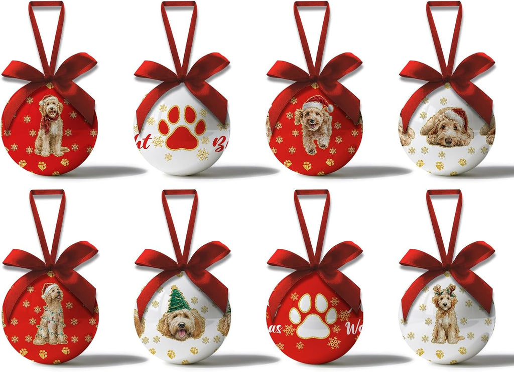 Golden Doodle Christmas Decor - Hanging Golden Doodle Ornaments Balls for Christmas Tree, Cute Decorations Ball 2.36 Inch for Xmas Tree Party Home Holiday，Xmas Gifts Set of 16Pcs