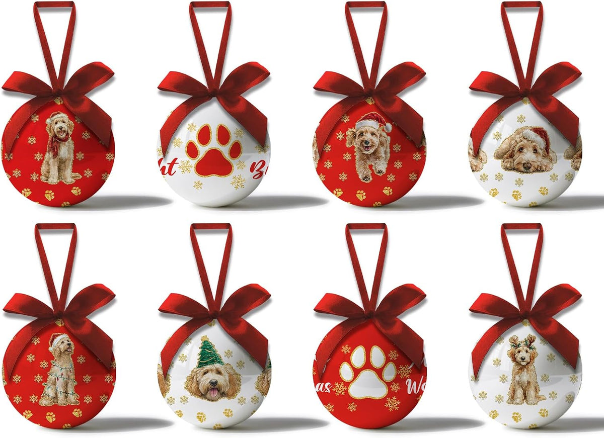Golden Doodle Christmas Decor - Hanging Golden Doodle Ornaments Balls for Christmas Tree, Cute Decorations Ball 2.36 Inch for Xmas Tree Party Home Holiday，Xmas Gifts Set of 16Pcs
