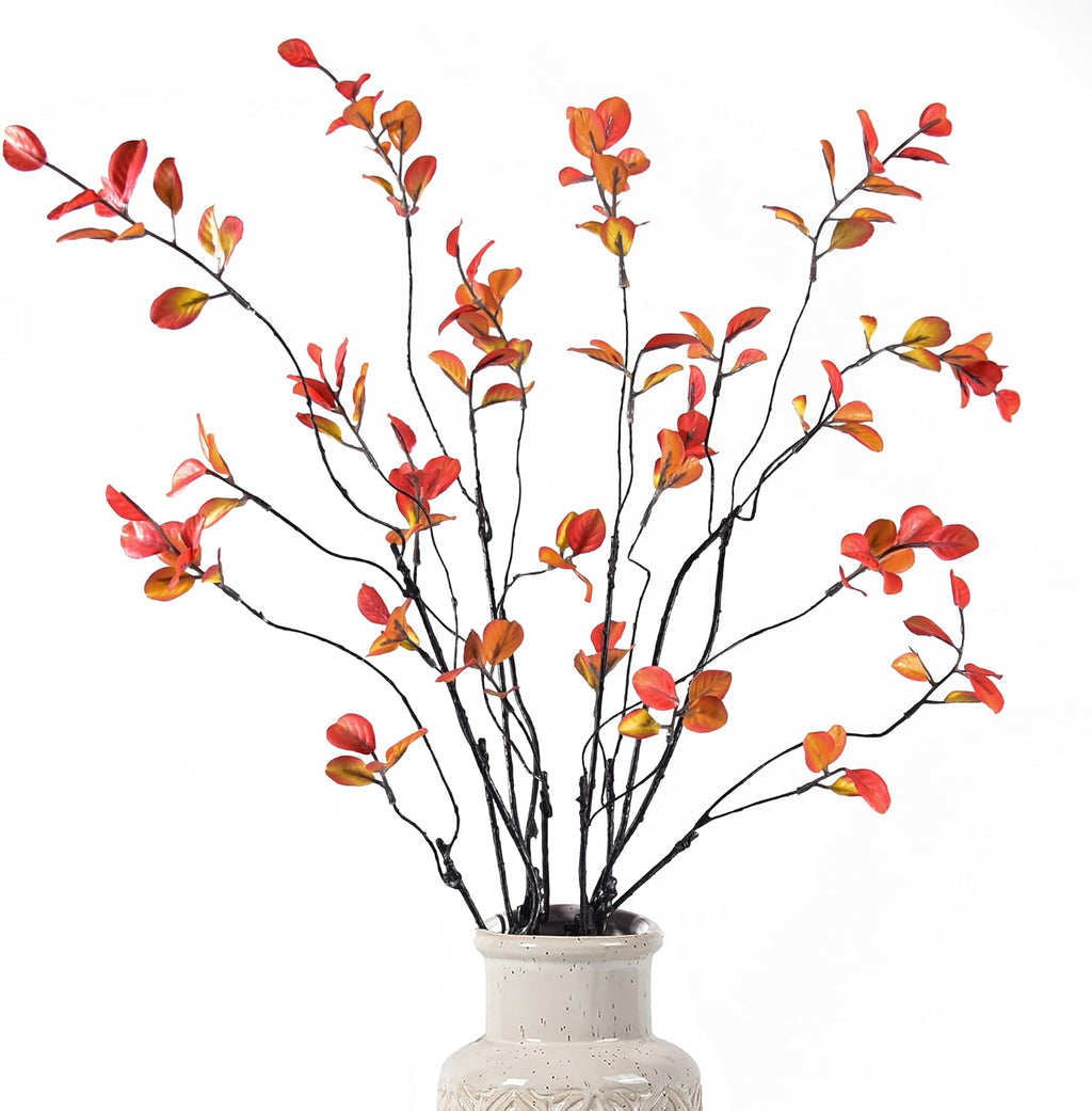 Faux Eucalyptus Stems for Vase, Artificial Greenery Branches 5pcs