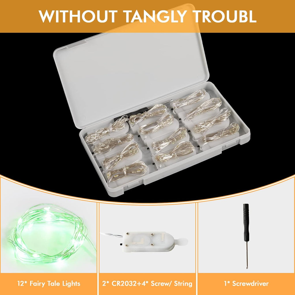 12 Pack 7FT 20LED Fairy Lights Battery Operated String Lights