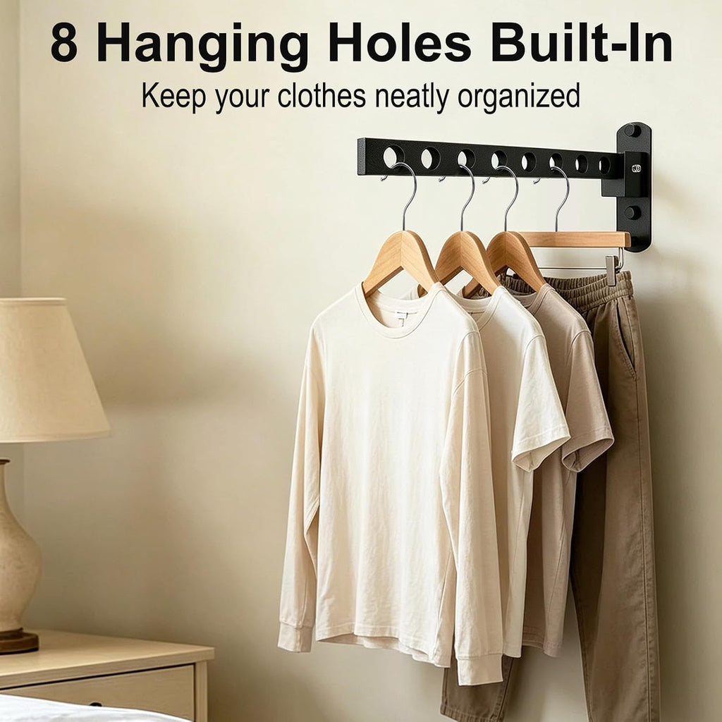 Wall Mounted Clothes Drying Rack, Space Saver, Easy Install, 1 Pcs