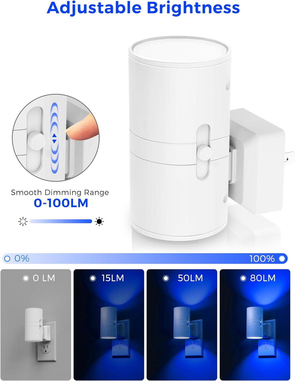 L LOHAS LED Night Light, Calm Blue Night Lights Plug into Wall,Light Sensor