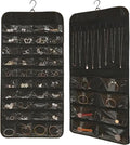 ONEPEACE Hanging Jewelry Organizer: Necklace & Earring Holder with Pockets for Closet, Wall or Door (Black)