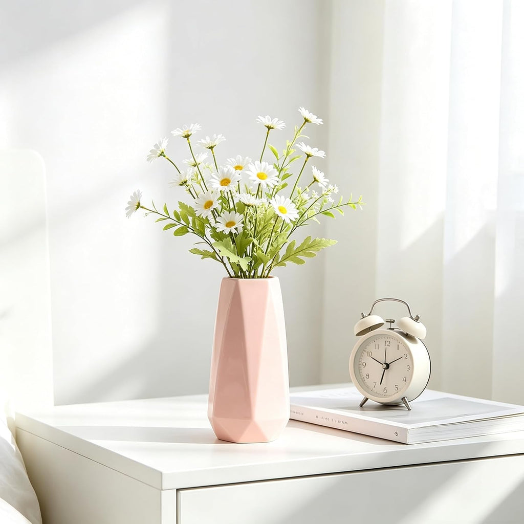 Pink Ceramic Vase, 7.5 inch Flower vases, Modern,Simple,Minimalism Style(Small)