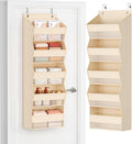 DIMJ Over the Door Organizer, 5-Shelf Hanging Organizer, Beige, 1 Pack