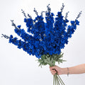 Thiccywoov 24 Pcs Royal Blue Delphinium Artificial Flower Bulk, 34.25"