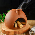 Large Terracotta Palo Santo Holder - Chiminea Incense Dish with Chimney