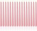 MTLEE 16 Pcs 10 Inch Taper Candle Sticks Smokeless Unscented, Morandi Pink