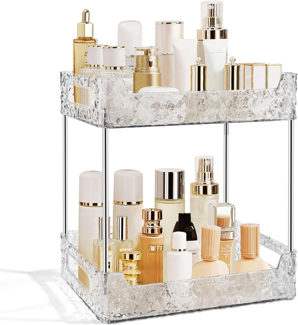 2-Tier Bathroom Counter Organizer Countertop Storage-Clear