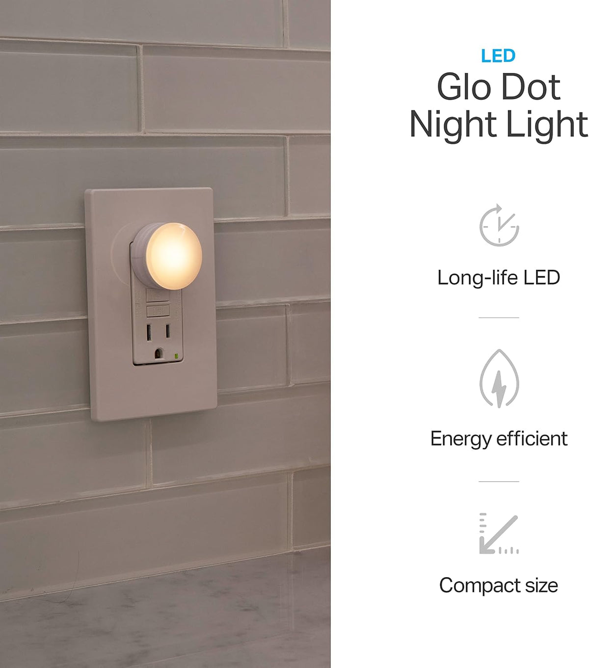 Lights By Night Night Lights Plug into Wall, 2-Pack, LED Plug in Nightlight