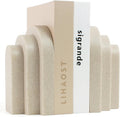 LIN CHUAN Heavy Duty Bookends for Shelves, Set of 2, Sandstone Beige