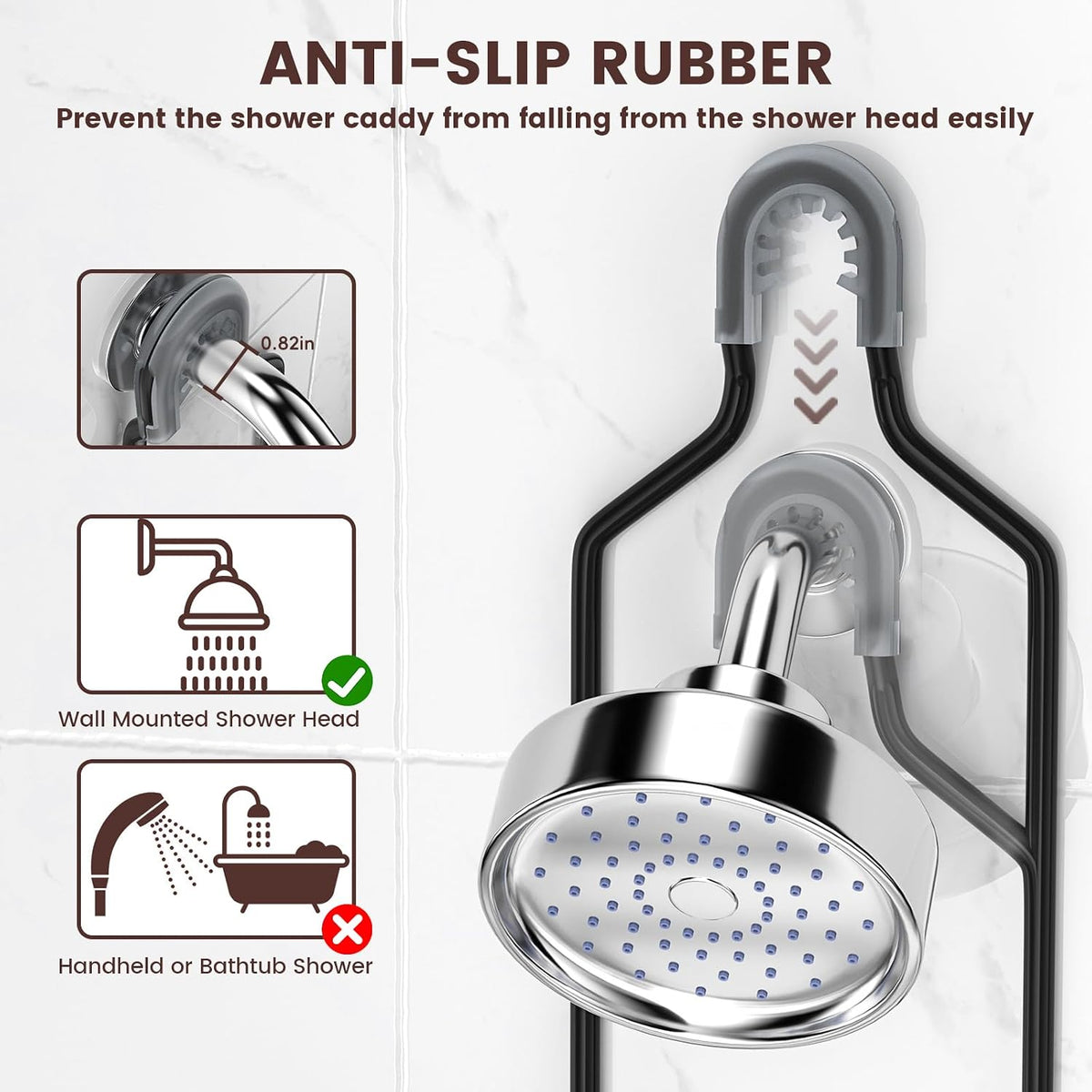 Rustproof Shower Caddy Hanging with Soap Holders for Bathroom, Black