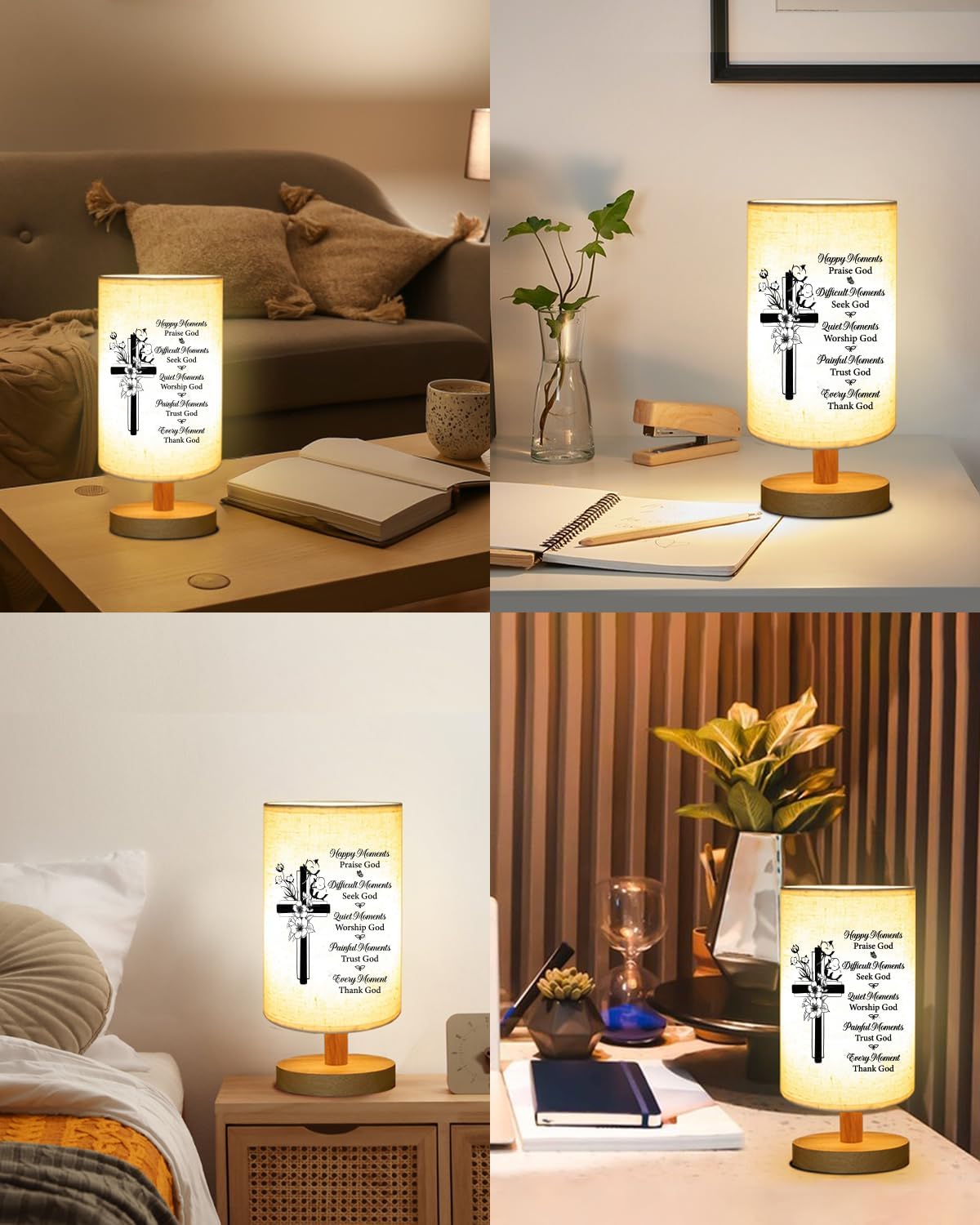 Christian Gifts for Women Faith, Spiritual Inspirational Fabric Table Lamp