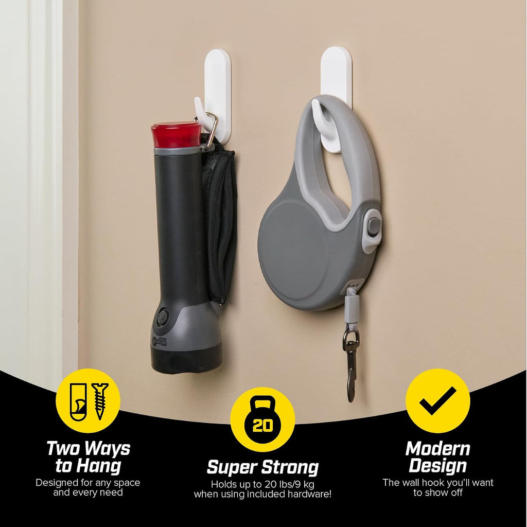 Wrap-It Storage Handy Hooks - The Fin Medium 10 Pack (White)