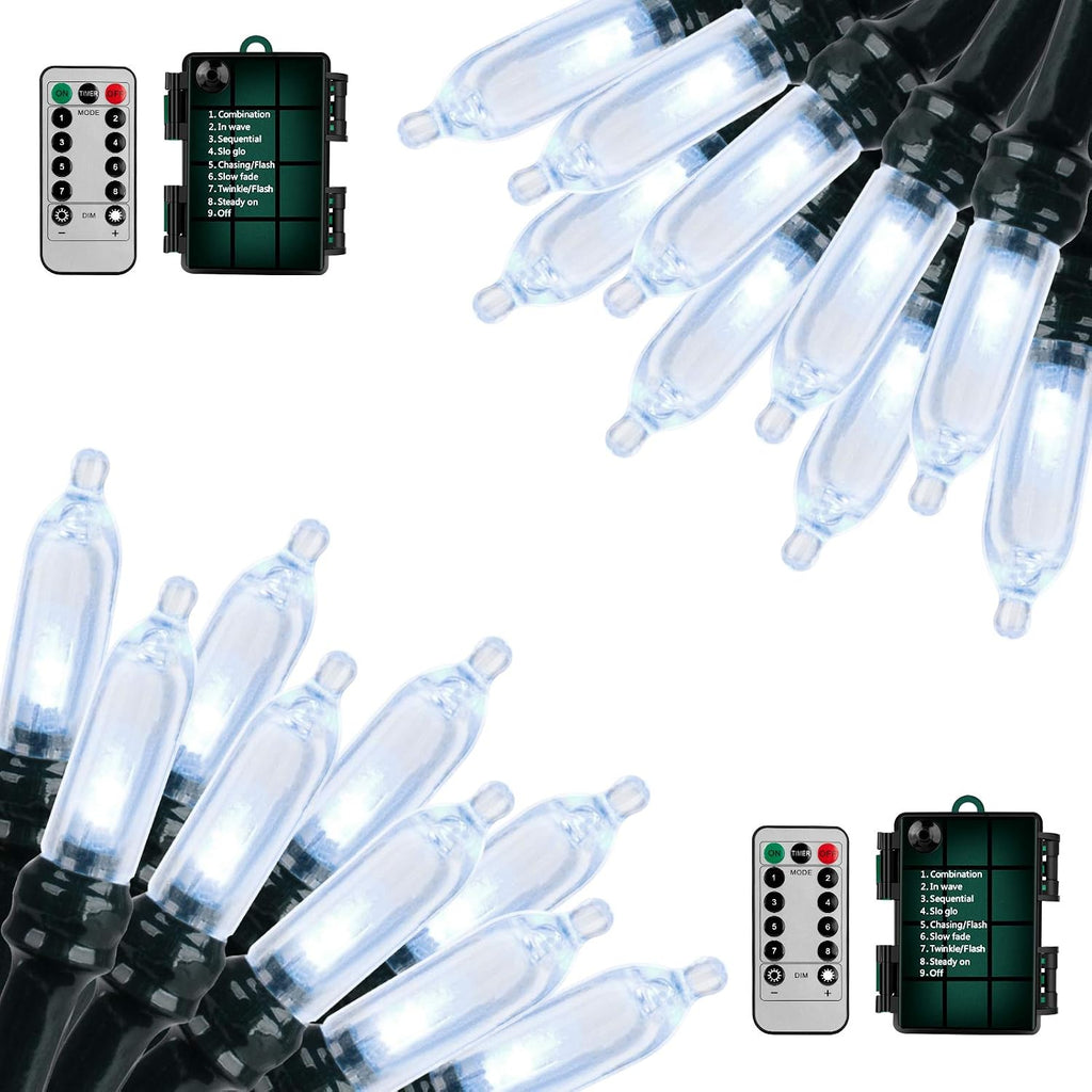 18ft Battery Operated String Lights,Outdoor String Lights Christmas Lights 50 Led String Lights with Remote Timer Waterproof for Indoor Outdoor Garden Party Christmas Decoration, Cool White